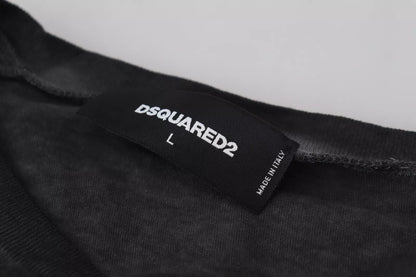 Чорний бавовняний лляний пуловер з довгими рукавами Dsquared²