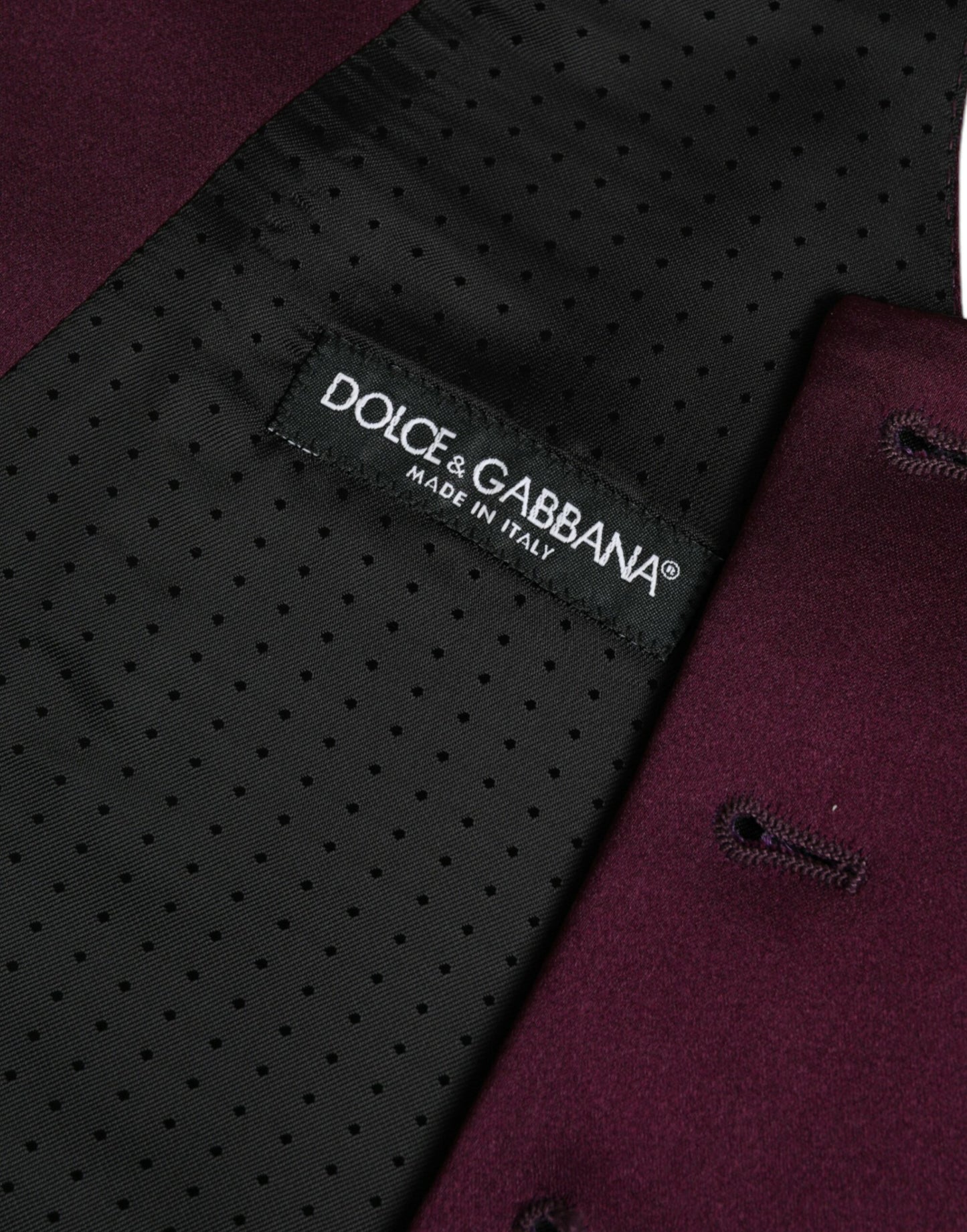 Dolce &amp; Gabbana, темно-бордовий атласний шовковий жилет, офіційний жилет