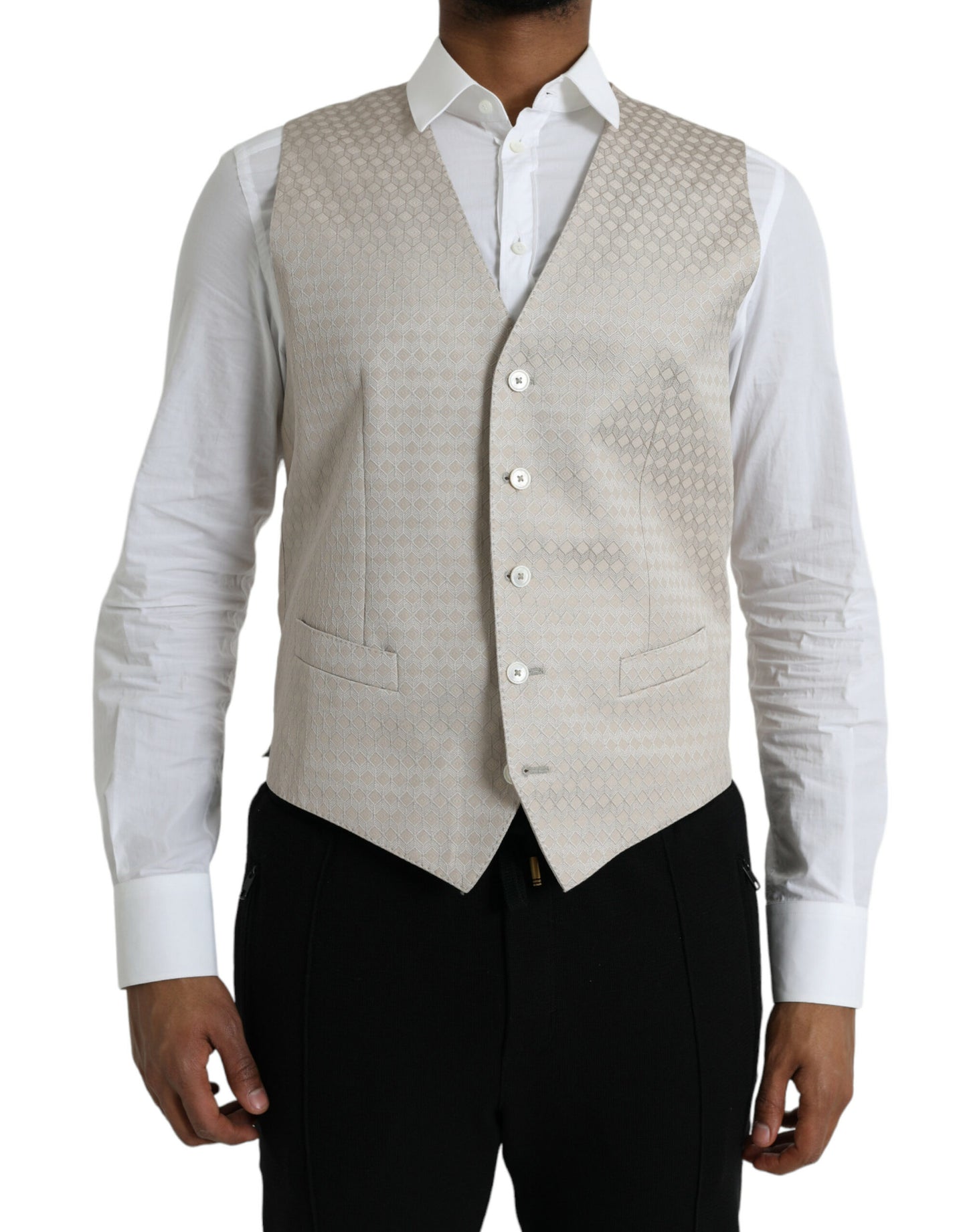 Dolce &amp; Gabbana Off White, бавовняна жилетка, формальний жилет