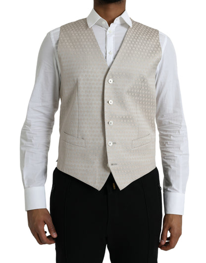 Dolce &amp; Gabbana Off White, бавовняна жилетка, формальний жилет