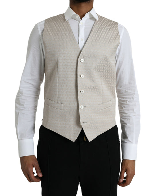 Dolce &amp; Gabbana Off White, бавовняна жилетка, формальний жилет