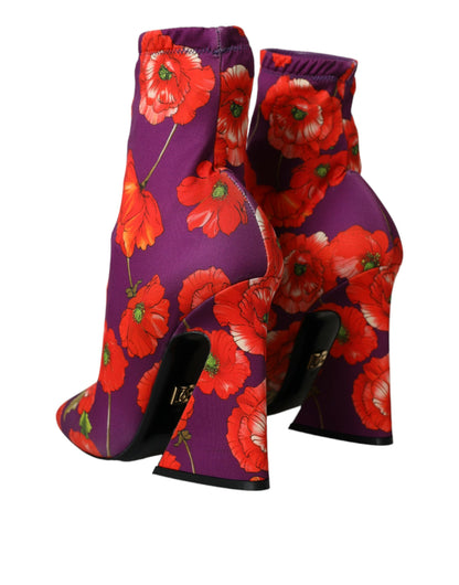 Черевики Dolce &amp; Gabbana з фіолетовим квітковим трикотажем