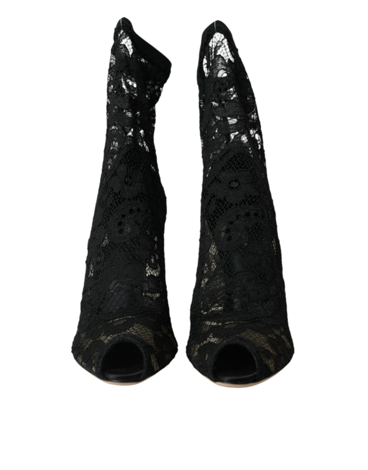 Черевики Dolce &amp; Gabbana Black Stretch Taormina Lace Boots