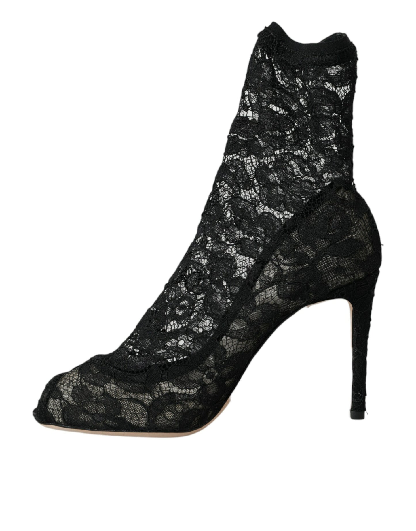Черевики Dolce &amp; Gabbana Black Stretch Taormina Lace Boots