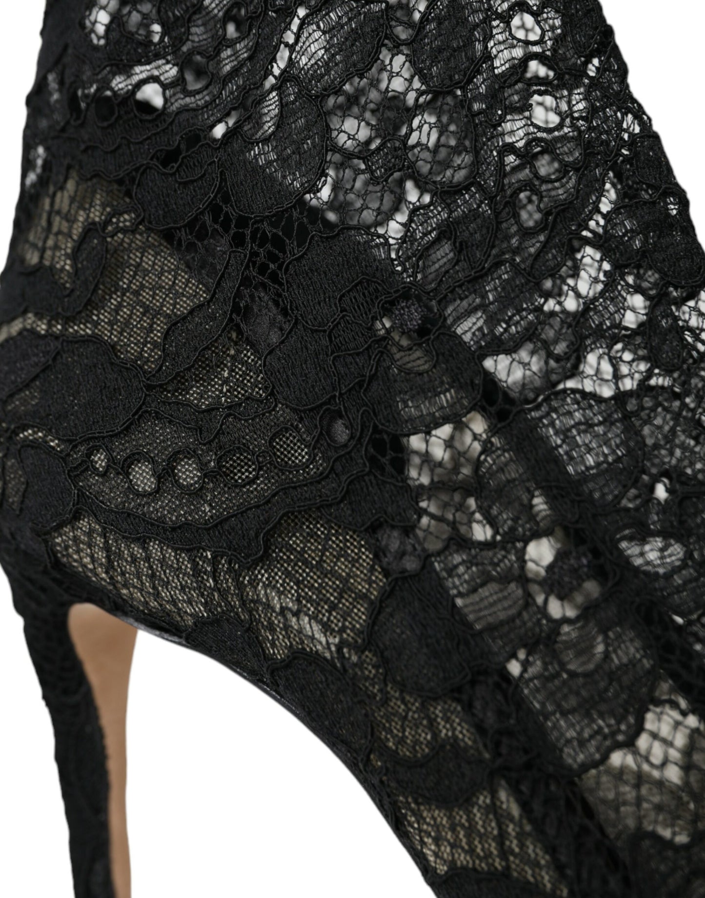 Черевики Dolce &amp; Gabbana Black Stretch Taormina Lace Boots