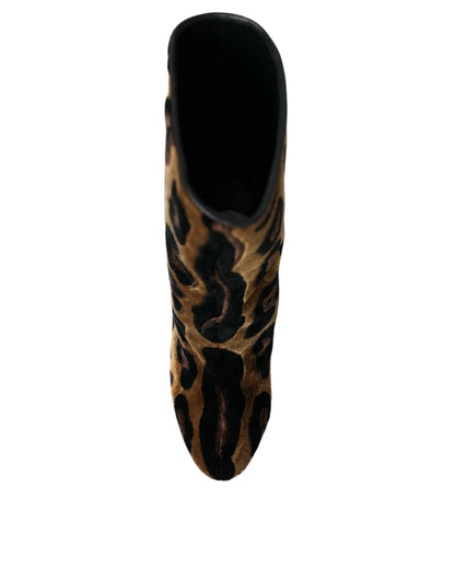 Коричневі черевики Dolce &amp; Gabbana зі шкіри Giraffe