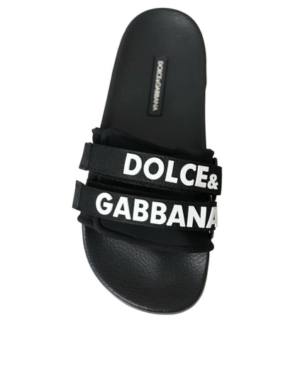 Dolce &amp; Gabbana Чорні неопренові ковзанки Пляжне взуття