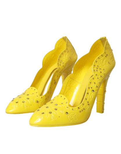 Туфлі-човники Dolce &amp; Gabbana Yellow Crystal CINDERELLA Heels