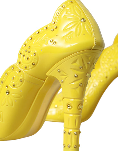 Туфлі-човники Dolce &amp; Gabbana Yellow Crystal CINDERELLA Heels