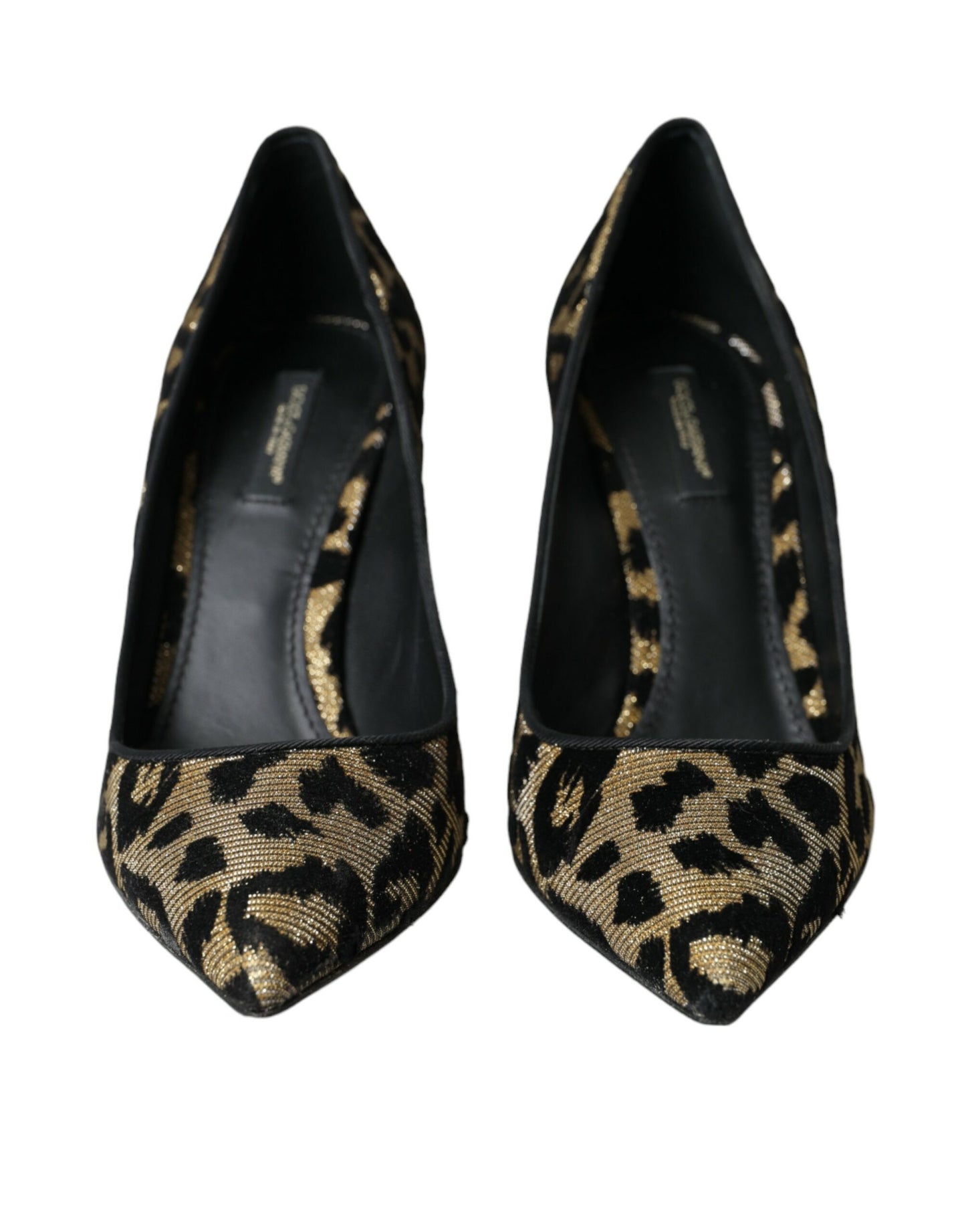 Туфлі-човники Dolce &amp; Gabbana Black Gold Leopard, Lurex Heels