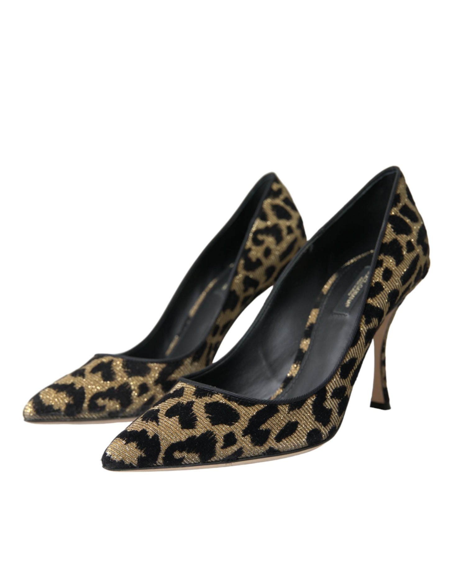 Туфлі-човники Dolce &amp; Gabbana Black Gold Leopard, Lurex Heels