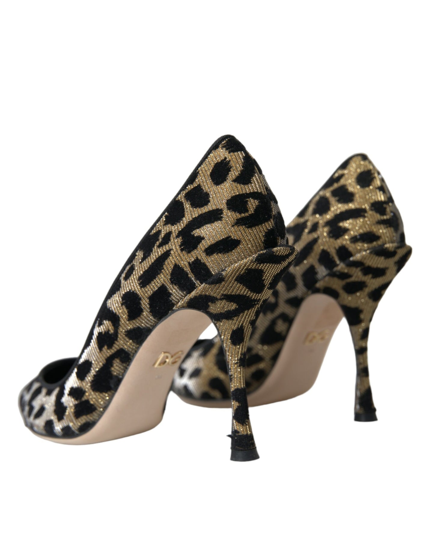 Туфлі-човники Dolce &amp; Gabbana Black Gold Leopard, Lurex Heels