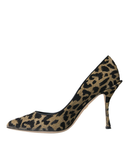 Туфлі-човники Dolce &amp; Gabbana Black Gold Leopard, Lurex Heels