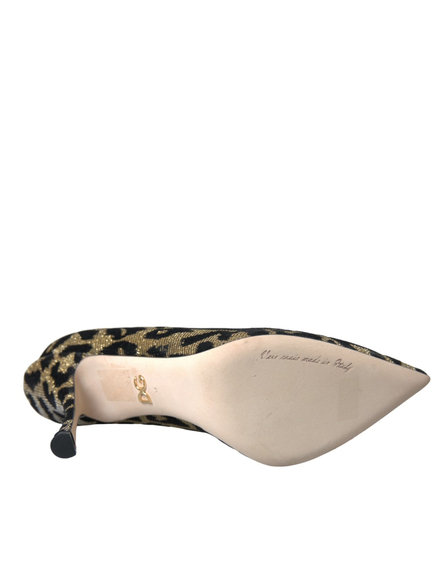 Туфлі-човники Dolce &amp; Gabbana Black Gold Leopard, Lurex Heels
