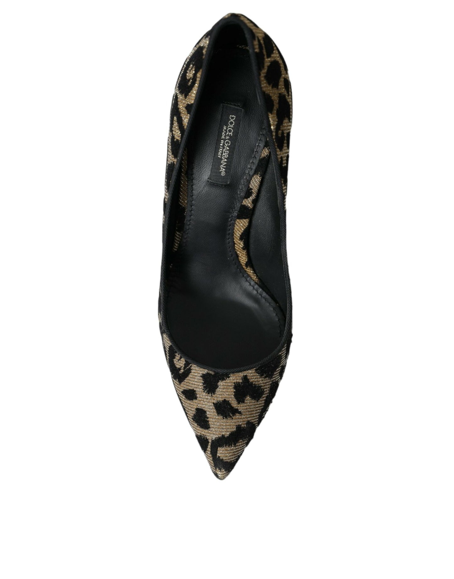 Туфлі-човники Dolce &amp; Gabbana Black Gold Leopard, Lurex Heels