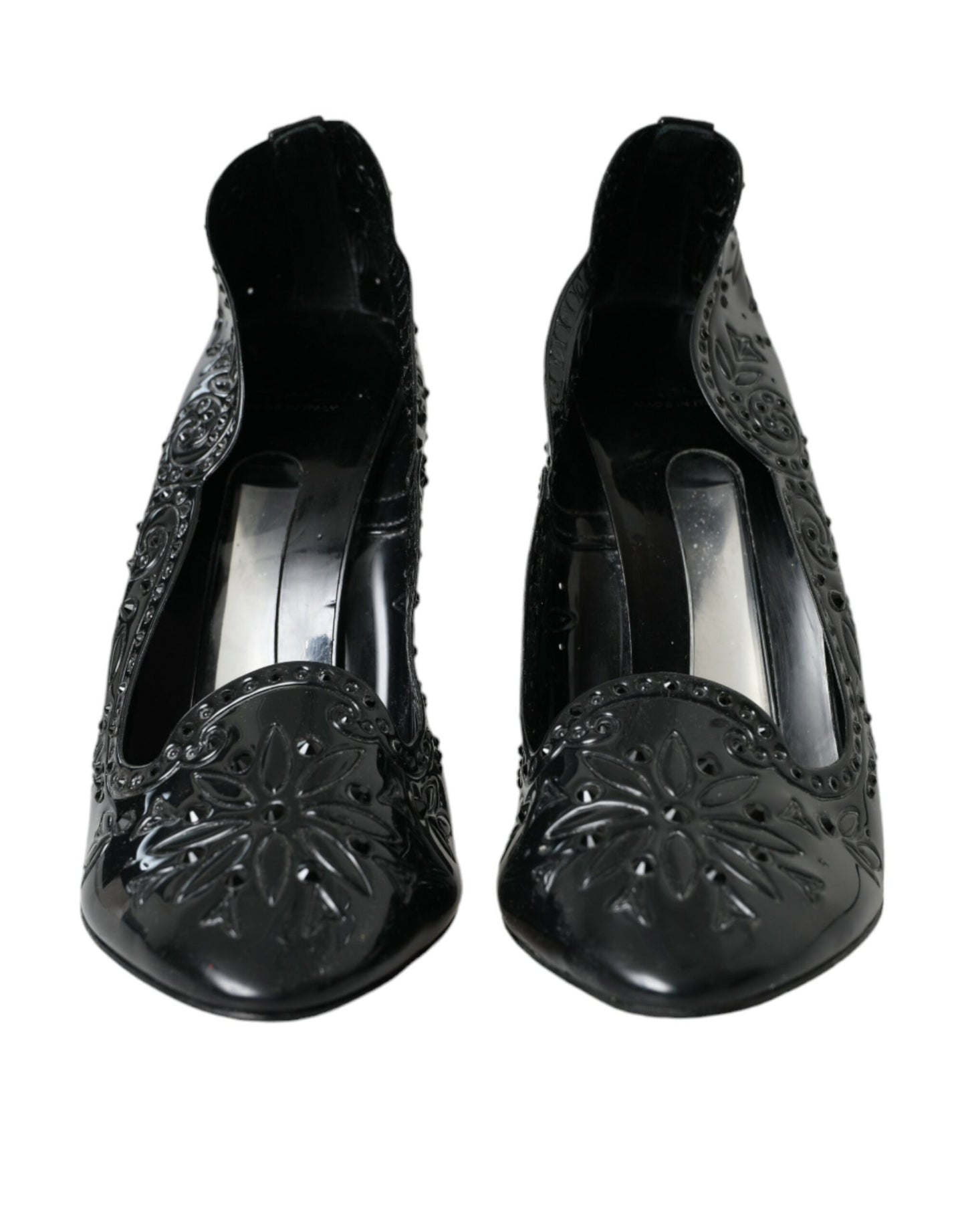Туфлі-човники на підборах Dolce &amp; Gabbana Black Crystal CINDERELLA
