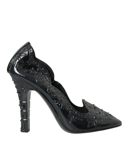 Туфлі-човники на підборах Dolce &amp; Gabbana Black Crystal CINDERELLA