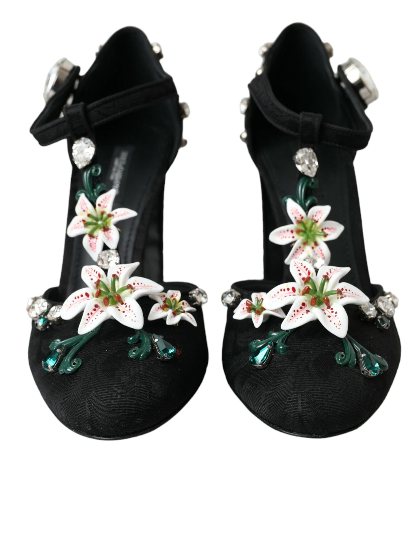 Туфлі-лодочки Dolce &amp; Gabbana Black Lilies Crystal Heels