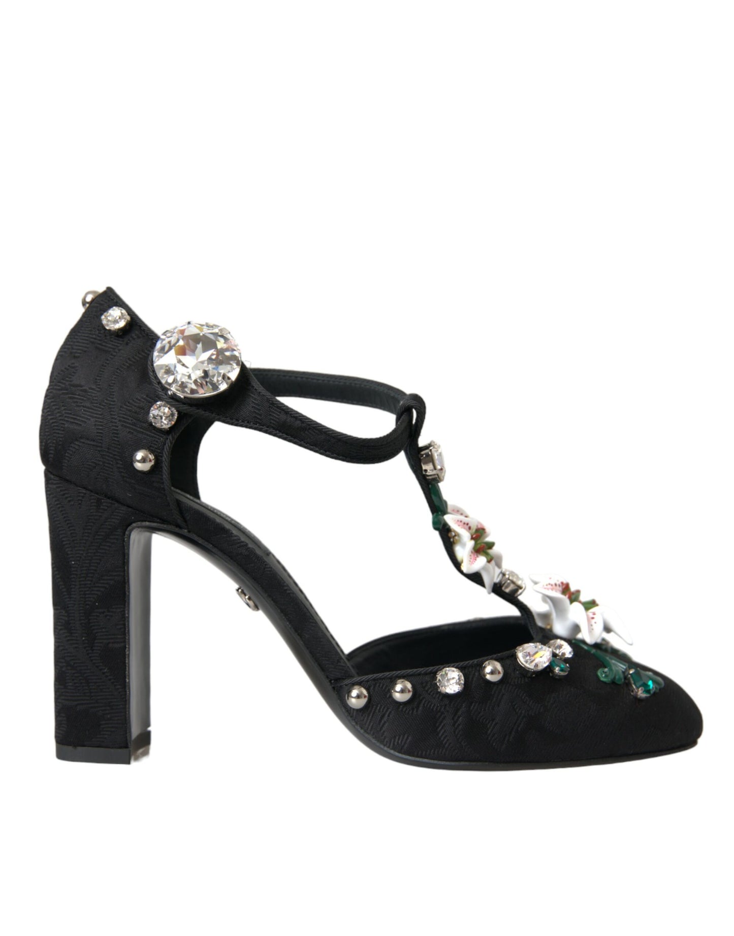 Туфлі-лодочки Dolce &amp; Gabbana Black Lilies Crystal Heels