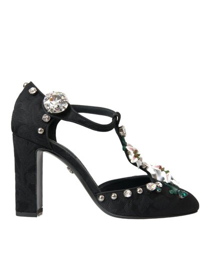 Туфлі-лодочки Dolce &amp; Gabbana Black Lilies Crystal Heels