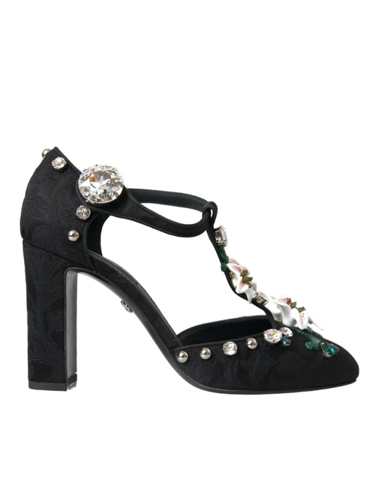 Туфлі-лодочки Dolce &amp; Gabbana Black Lilies Crystal Heels