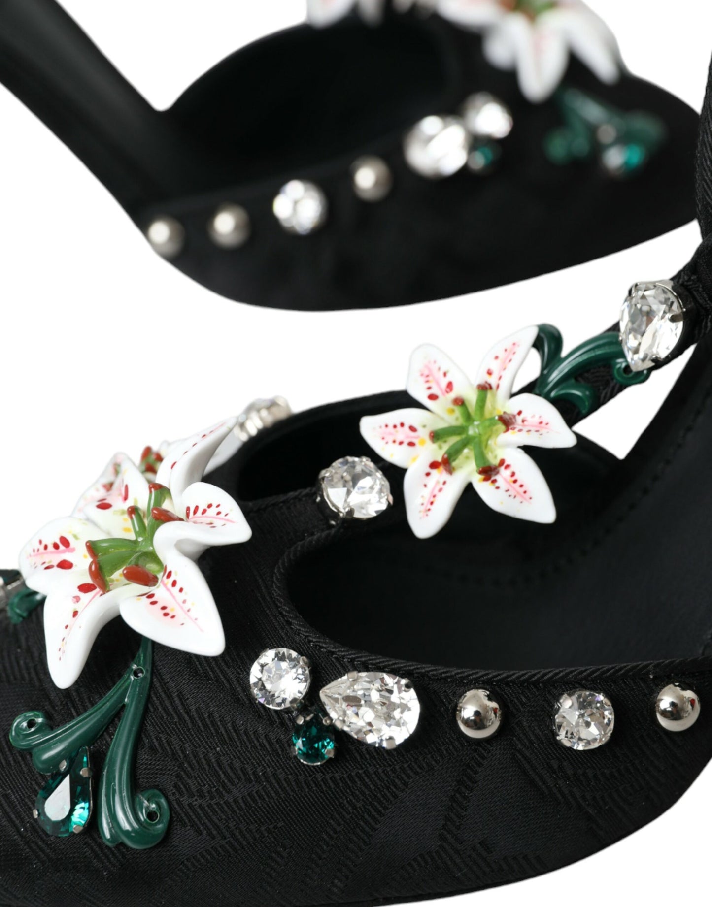 Туфлі-лодочки Dolce &amp; Gabbana Black Lilies Crystal Heels