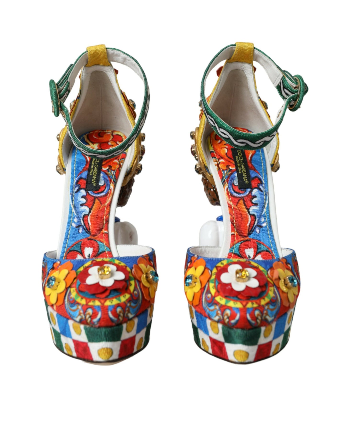 Багатоколірні босоніжки Dolce &amp; Gabbana Carretto з прикрасами