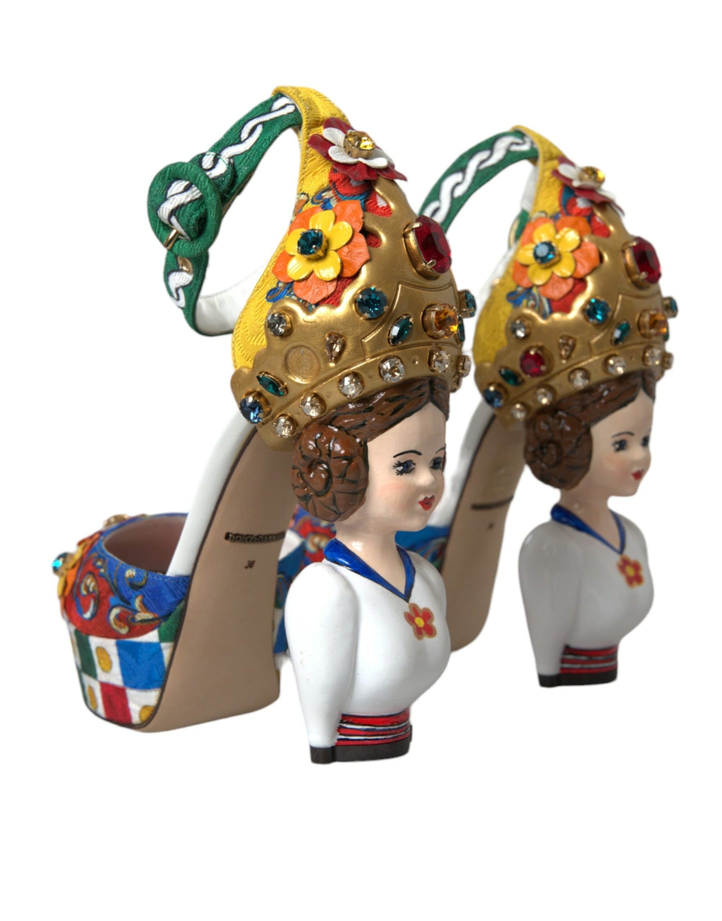 Багатоколірні босоніжки Dolce &amp; Gabbana Carretto з прикрасами