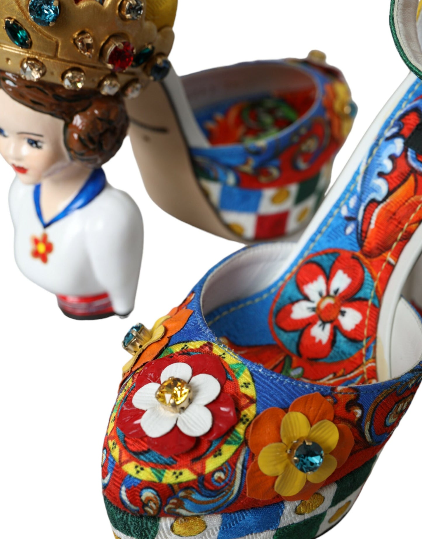 Багатоколірні босоніжки Dolce &amp; Gabbana Carretto з прикрасами