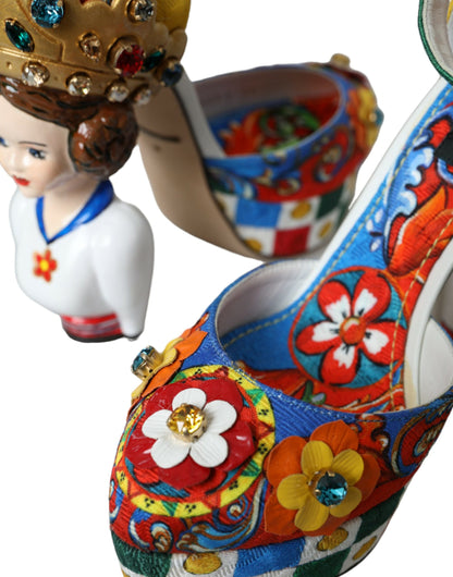 Багатоколірні босоніжки Dolce &amp; Gabbana Carretto з прикрасами