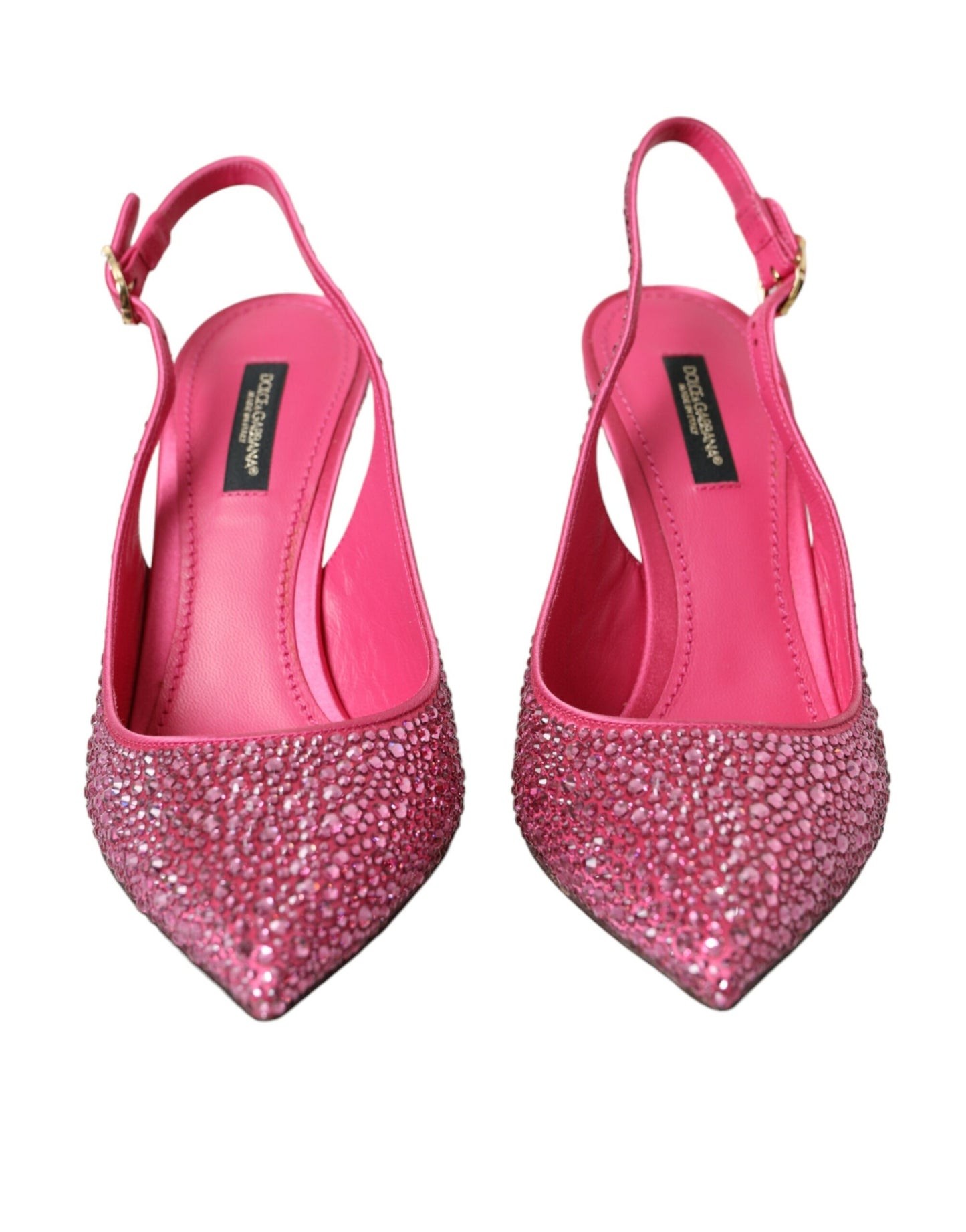 Туфлі-човники Dolce &amp; Gabbana Pink Slingbacks Crystal