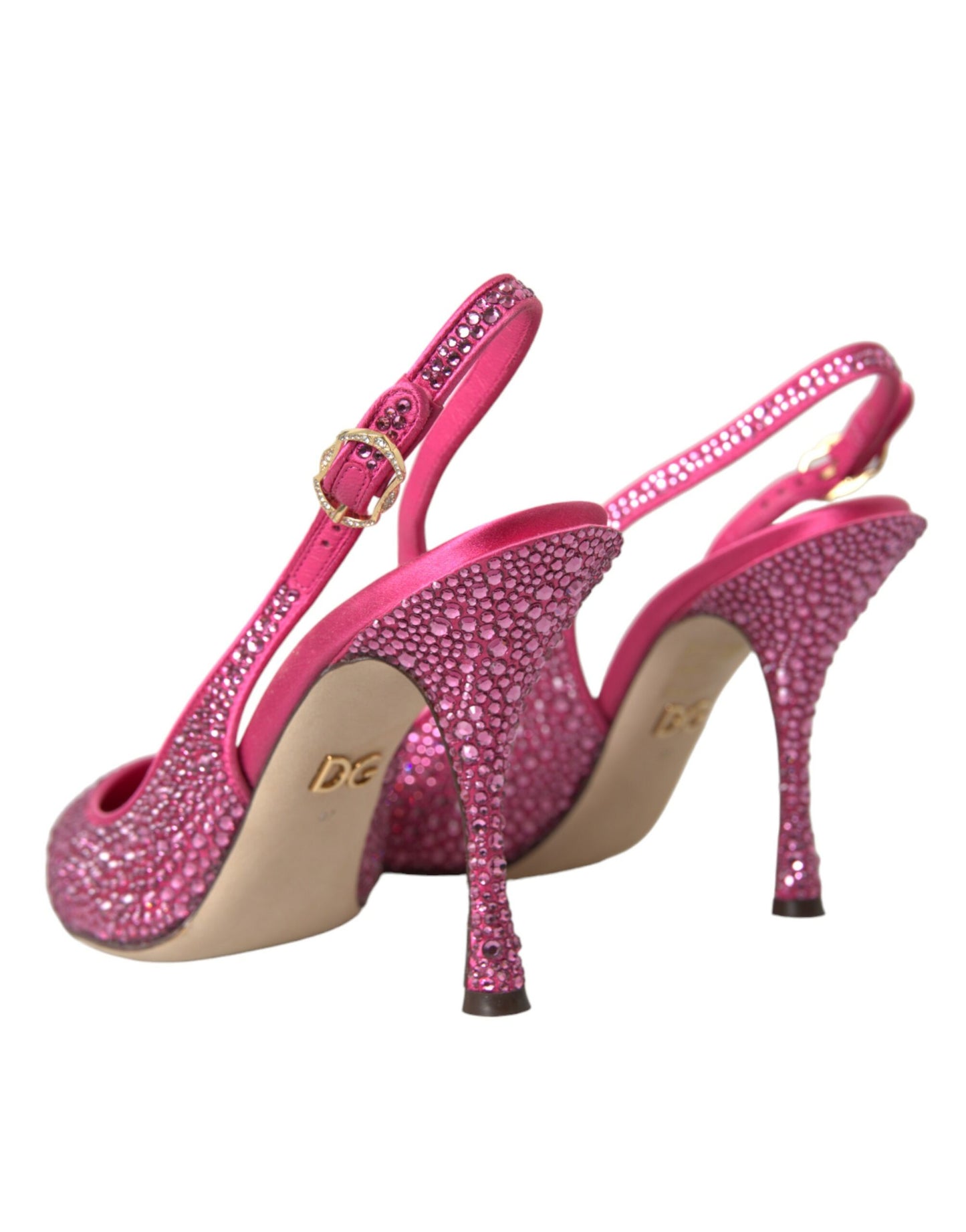 Туфлі-човники Dolce &amp; Gabbana Pink Slingbacks Crystal