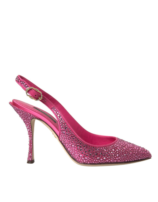 Туфлі-човники Dolce &amp; Gabbana Pink Slingbacks Crystal
