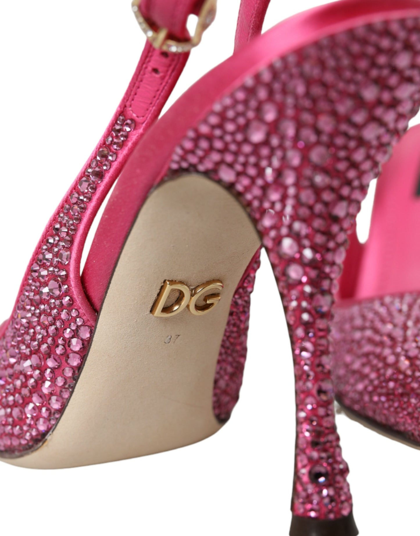 Туфлі-човники Dolce &amp; Gabbana Pink Slingbacks Crystal