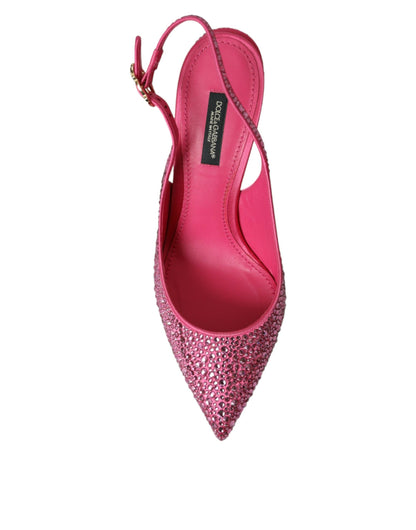 Туфлі-човники Dolce &amp; Gabbana Pink Slingbacks Crystal