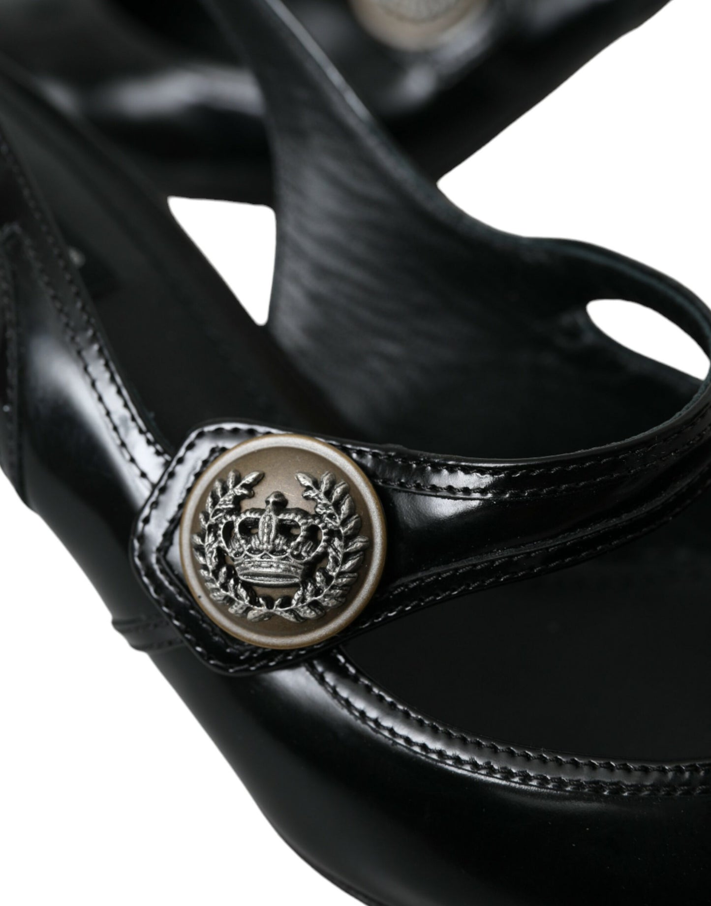 Чорні шкіряні туфлі Dolce &amp; Gabbana з оздобленням