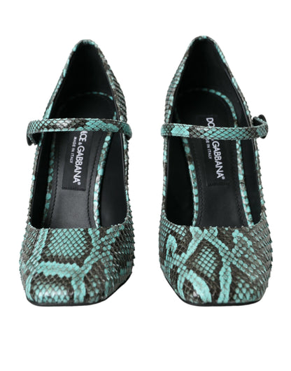Туфлі-човники Dolce &amp; Gabbana Aqua Python Leather Mary Jane