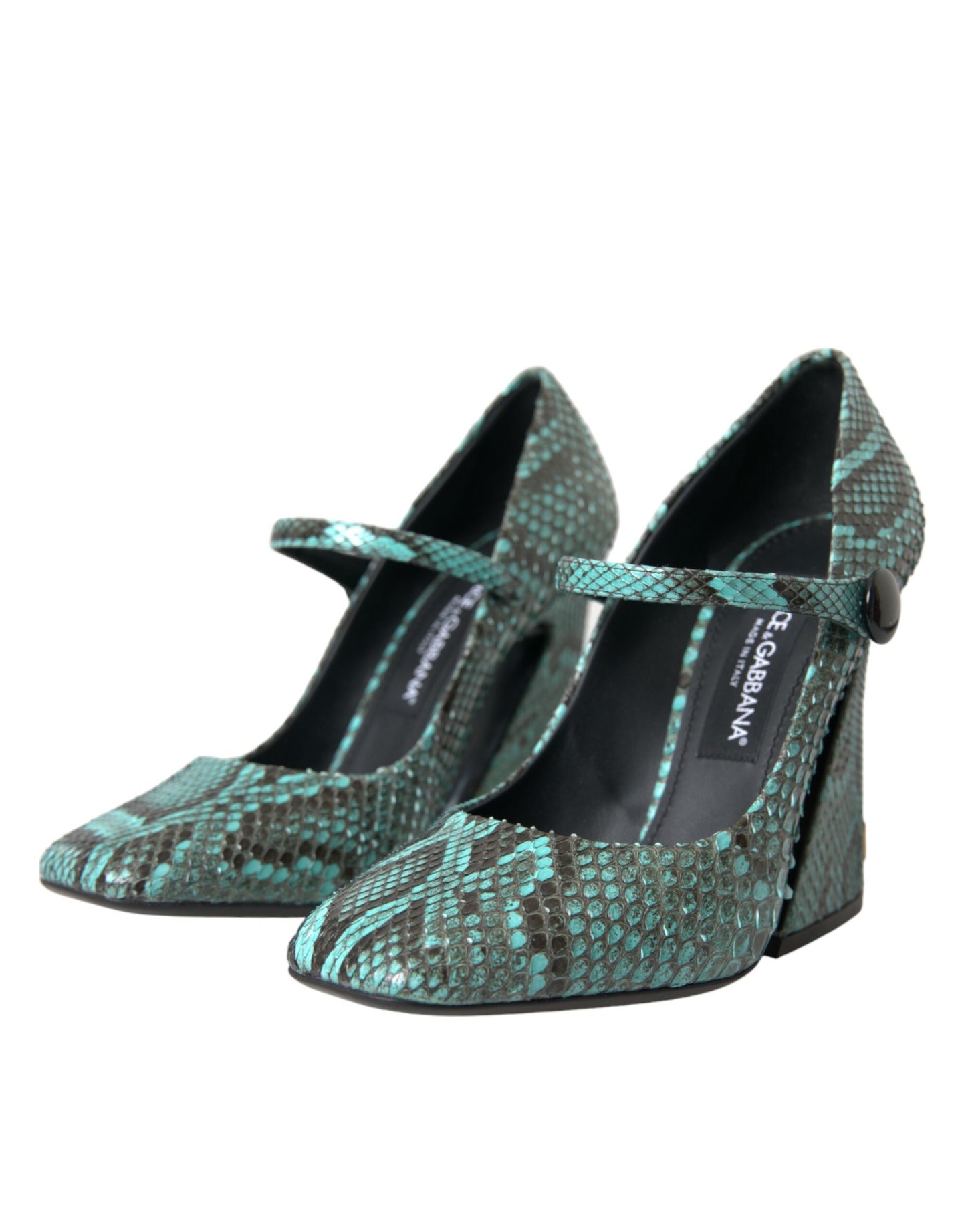 Туфлі-човники Dolce &amp; Gabbana Aqua Python Leather Mary Jane