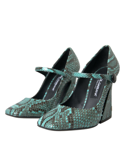 Туфлі-човники Dolce &amp; Gabbana Aqua Python Leather Mary Jane