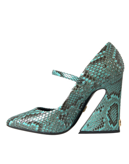 Туфлі-човники Dolce &amp; Gabbana Aqua Python Leather Mary Jane