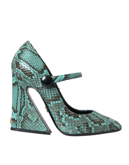 Туфлі-човники Dolce &amp; Gabbana Aqua Python Leather Mary Jane