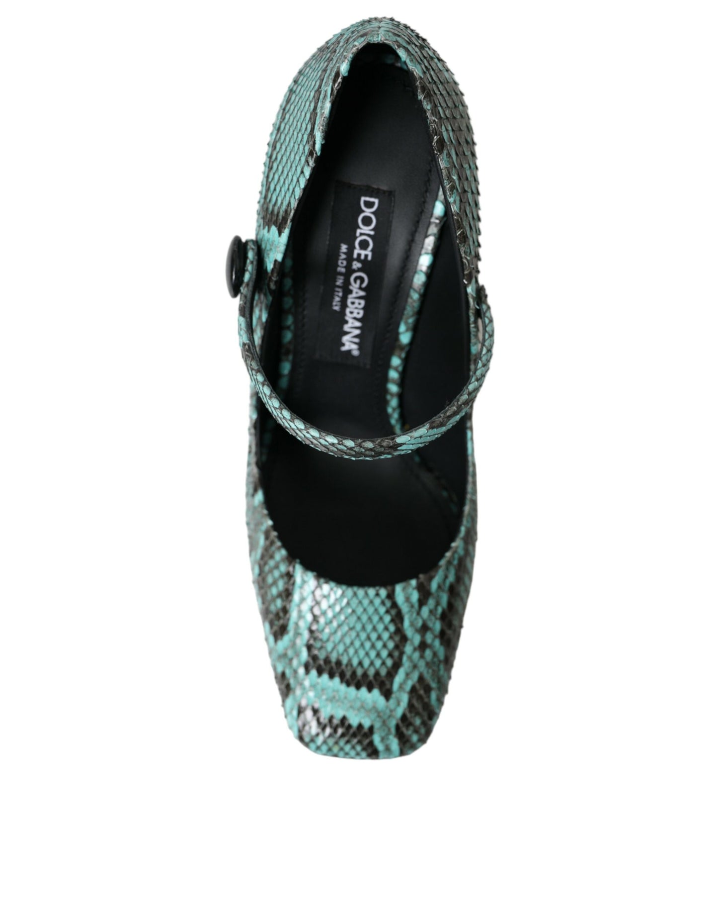 Туфлі-човники Dolce &amp; Gabbana Aqua Python Leather Mary Jane