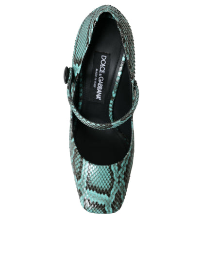 Туфлі-човники Dolce &amp; Gabbana Aqua Python Leather Mary Jane