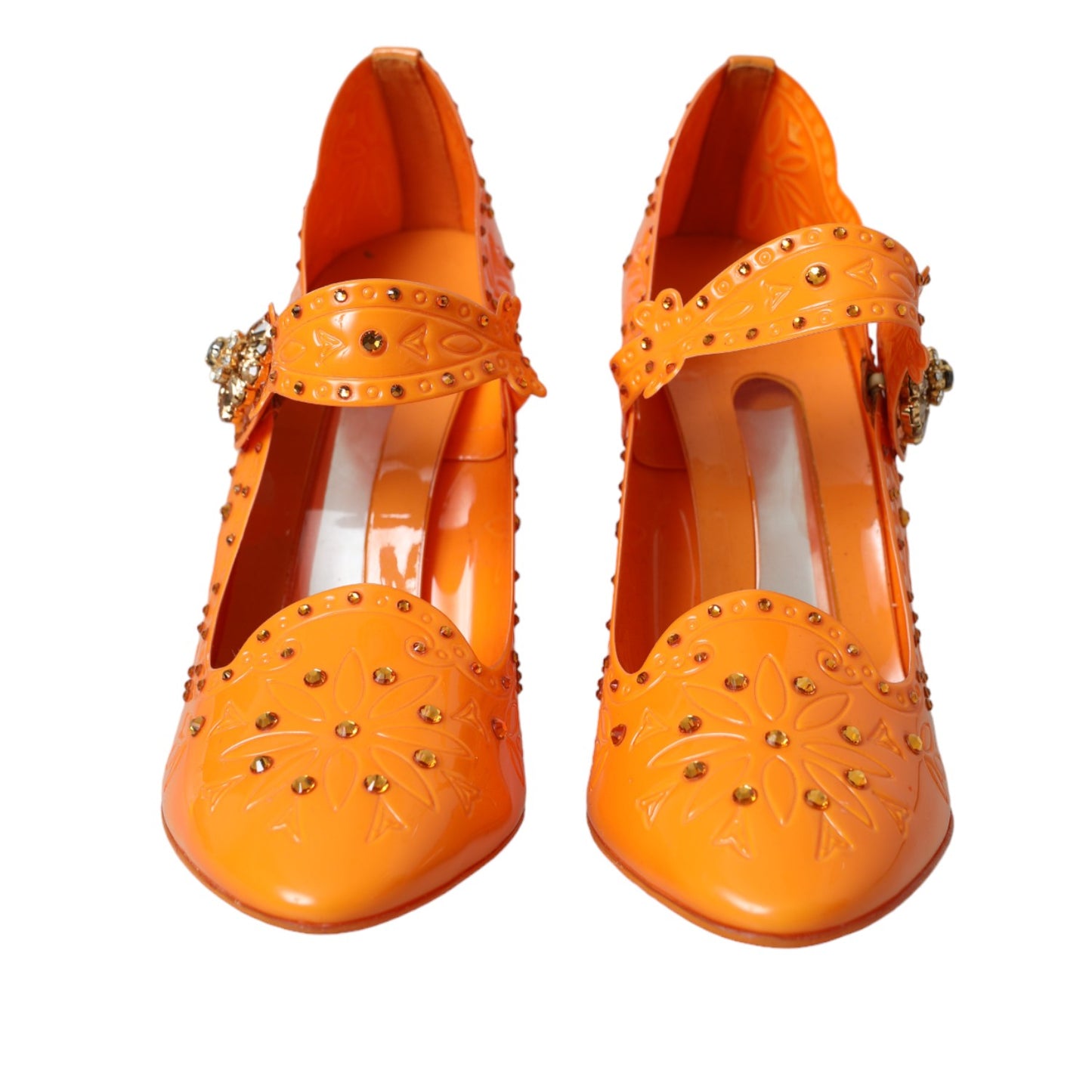 Туфлі-лодочки Dolce &amp; Gabbana Orange CINDERELLA з квітковим кристалом