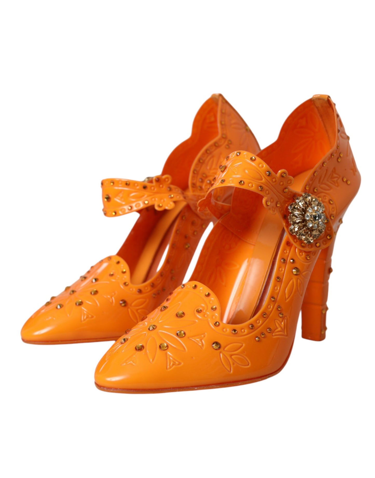 Туфлі-лодочки Dolce &amp; Gabbana Orange CINDERELLA з квітковим кристалом