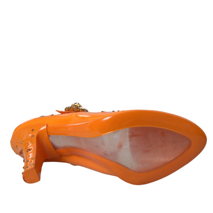 Туфлі-лодочки Dolce &amp; Gabbana Orange CINDERELLA з квітковим кристалом