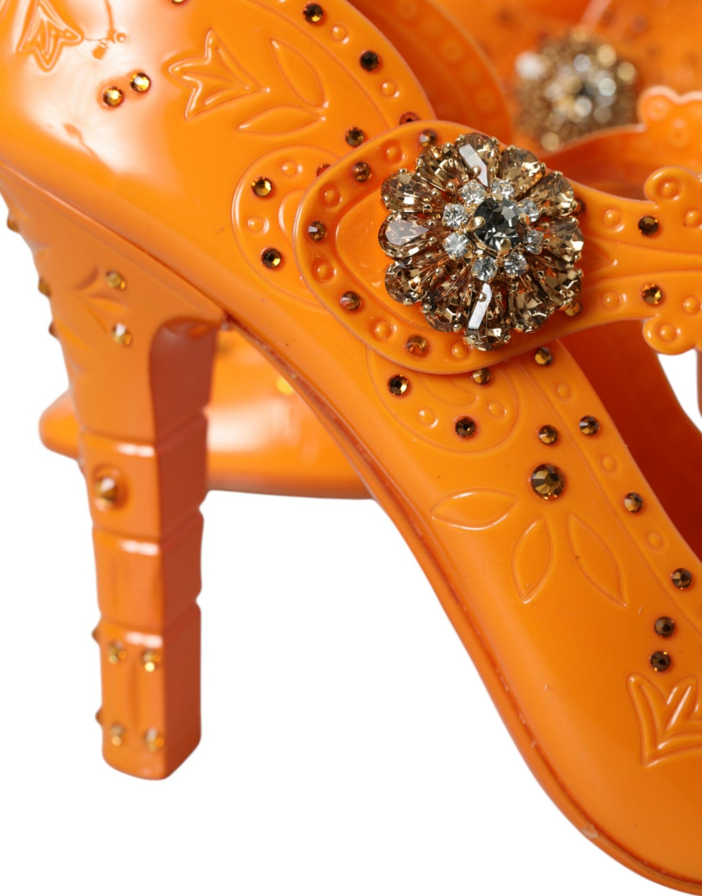 Туфлі-лодочки Dolce &amp; Gabbana Orange CINDERELLA з квітковим кристалом