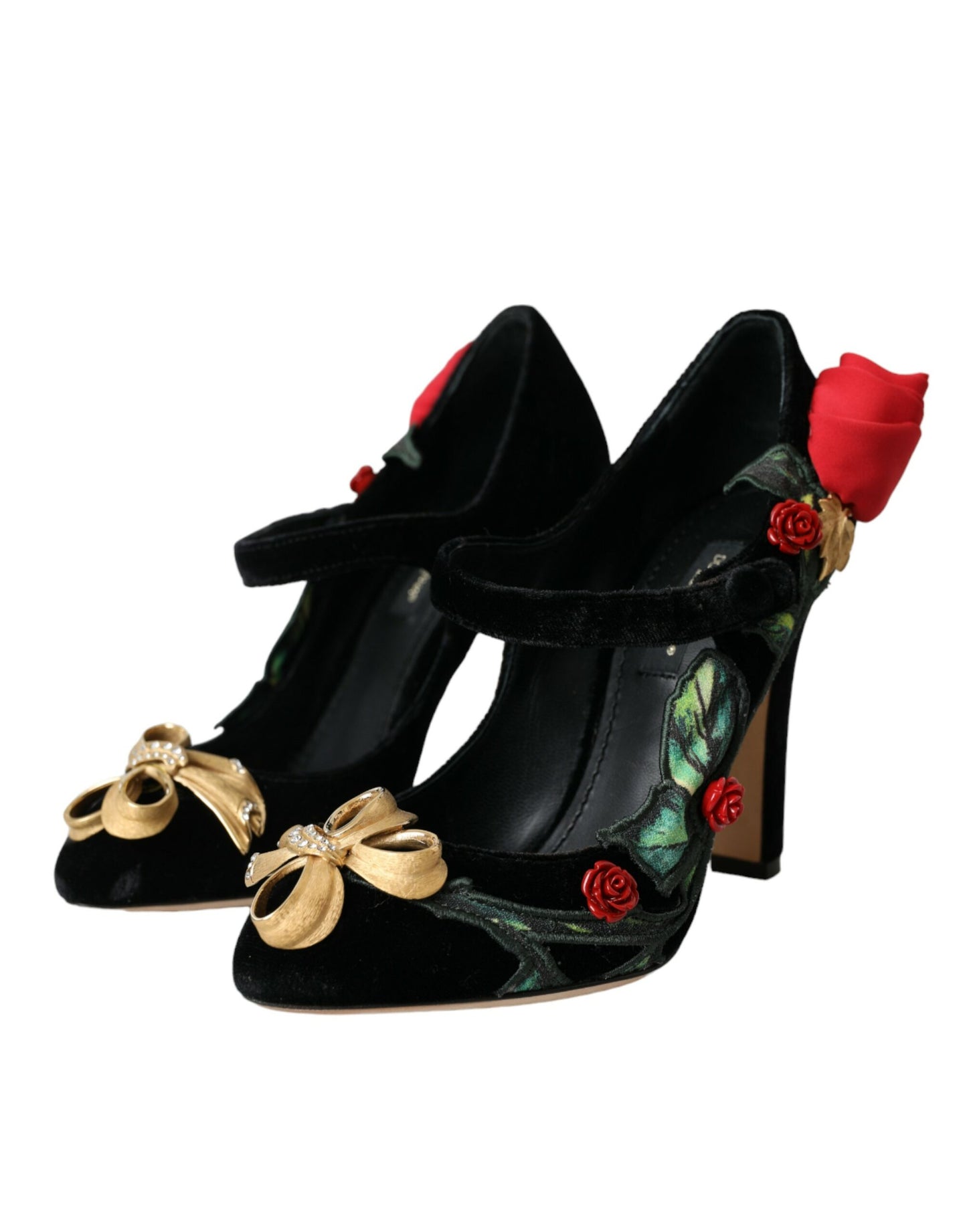 Брошка Dolce &amp; Gabbana з кришталями чорних троянд Туфлі Мері Джейн