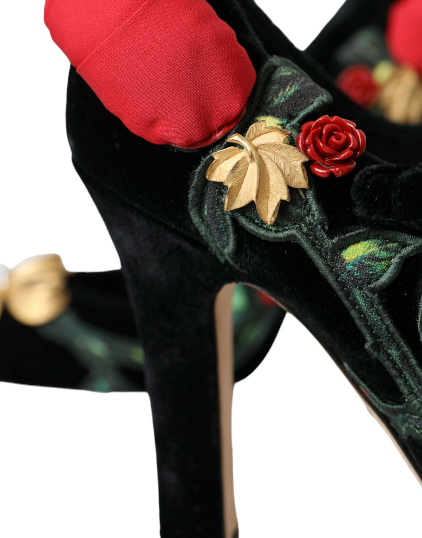 Брошка Dolce &amp; Gabbana з кришталями чорних троянд Туфлі Мері Джейн