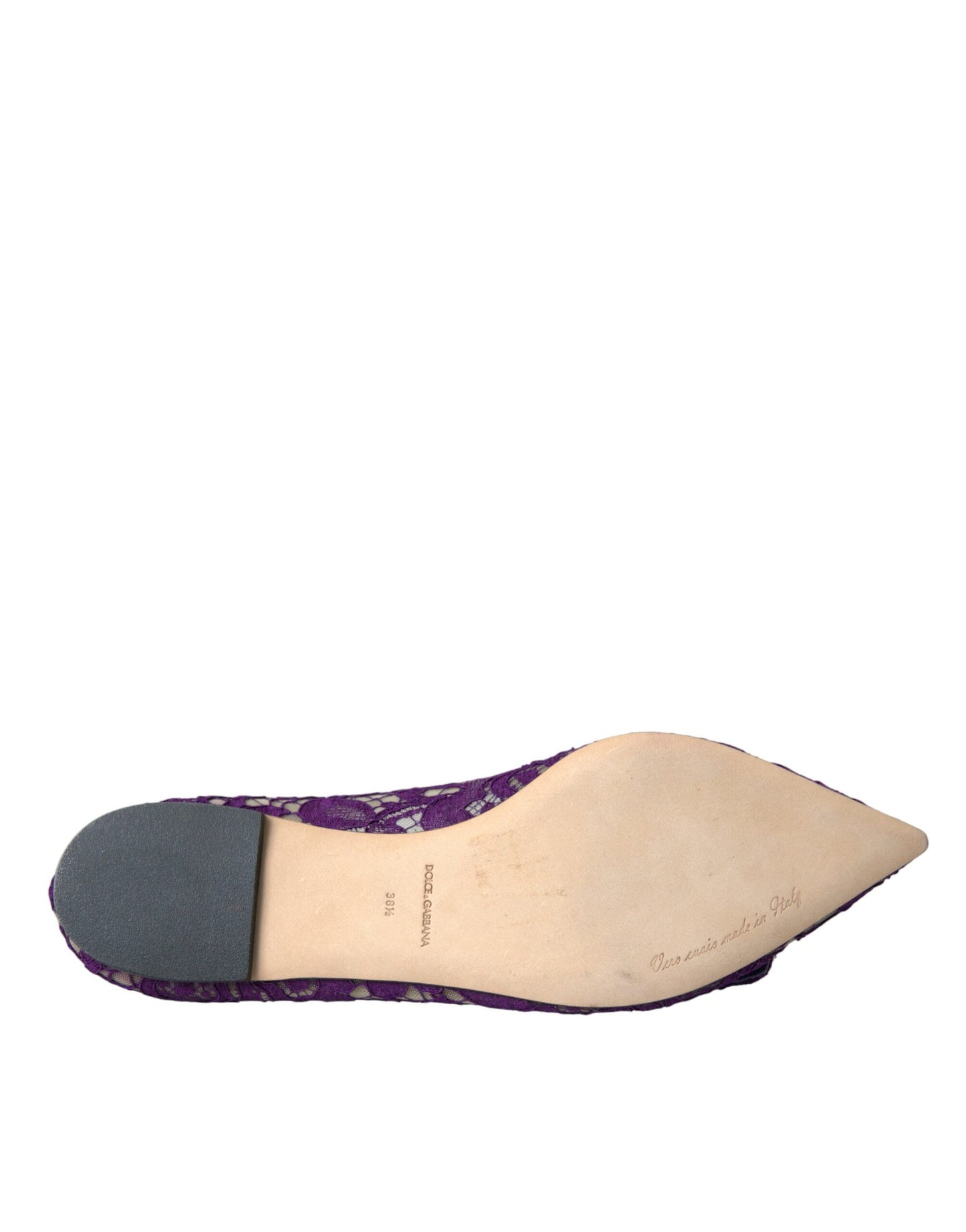 Лофери Dolce &amp; Gabbana Purple Taormina Lace Crystal Loafers